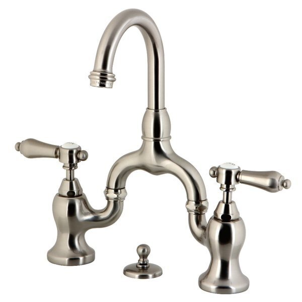KS7998BAL Bridge Bathroom Faucet with Brass Pop-Up, Brushed Nickel, Kingston Brass, Mfr#: KS7998BAL